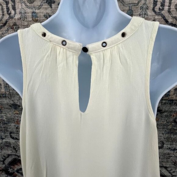 Hem & Thread Halter Dress Size S Cream with Abstract Embroidered Trim Lined - Picture 6 of 10